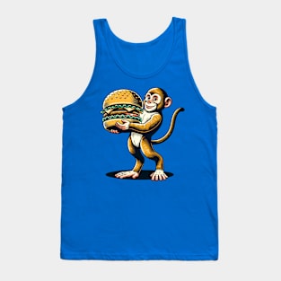 Monkey carrying burger Tank Top